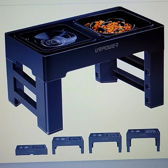 URPOWER 2 IN 1 elevated Slow Feeder dog bowls adjustable 4 heights nonslip NEW…