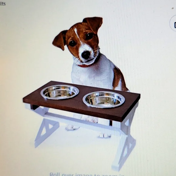 Main Event modern farmhouse elevated dog bowl stand stainless 16.5
