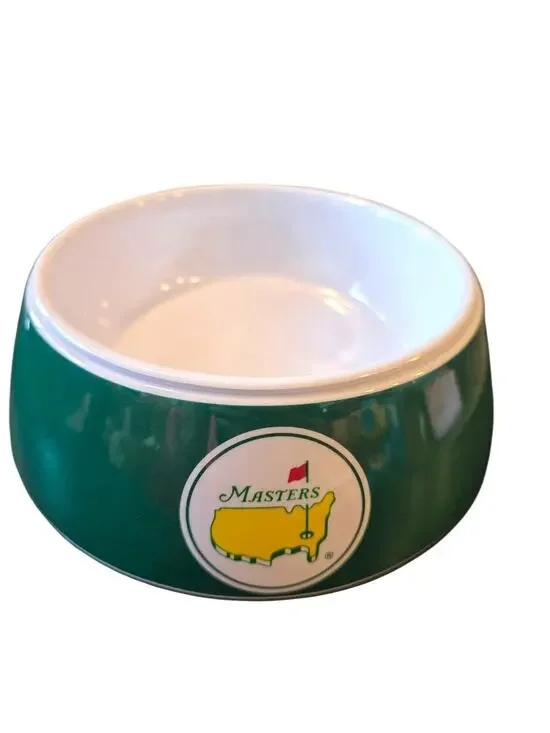 Masters Golf Tournament Augusta Logo Pet Bowl Plastic Green Dog Cat