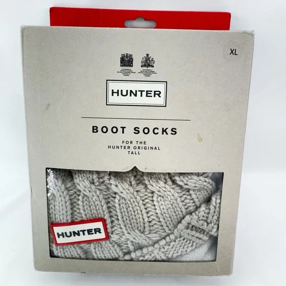 Hunter Boot Socks Greige Size XL Extra Large Grey Beige
