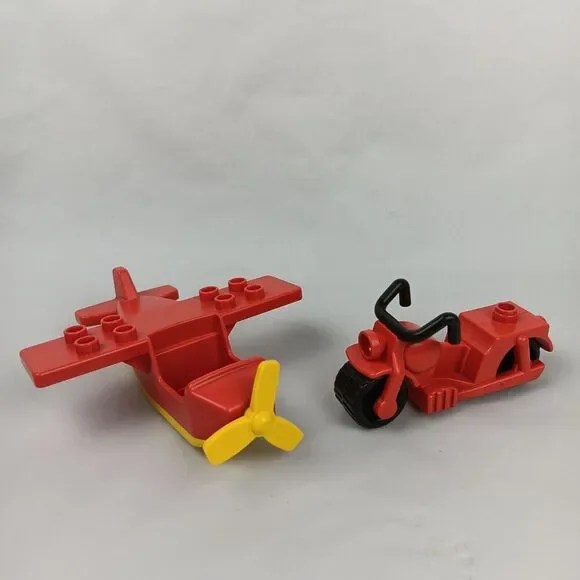 Lego Duplo Motorcycle and Airplane Building Brick Replacement Parts Vintage