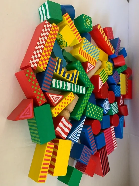 Colorful Wooden Building Blocks Set