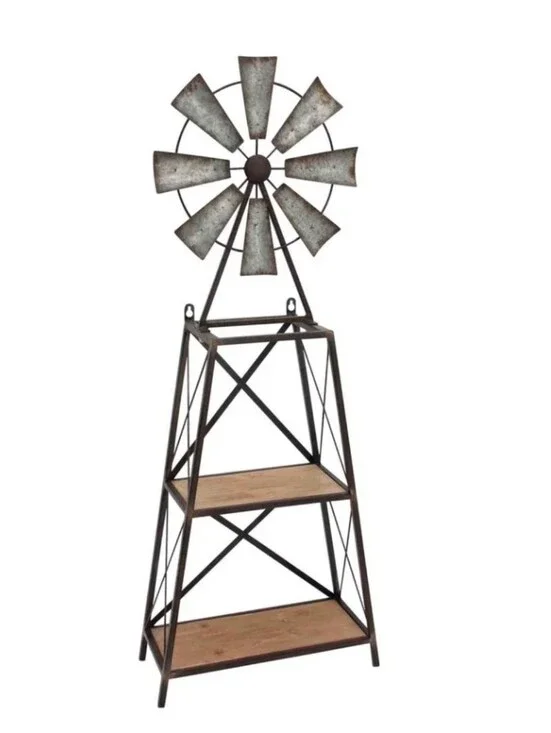 Sagebrook Home Wood Windmill Wall Decor - Brown
