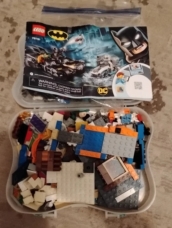 Lego Mixed Bricks and Batman Pieces - Blue, Orange, Gray And Extra Box of Legos