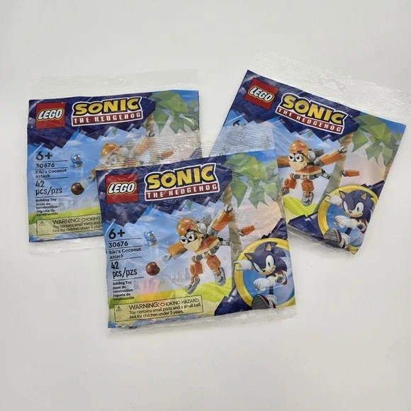 Lot of 3 LEGO Sonic the‎ Hedgehog Kiki's Coconut Attack Polybag 30676 Sealed