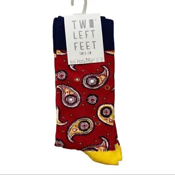 NWT Two‎ Left Feet Paisley Socks