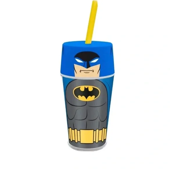 ZAK! Batman Insulated Tumblers With Straw reusable hard plastic‎ kids cup.