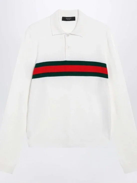 Gucci Cashmere Long Sleeves Polo Shirt Tag Size L Men