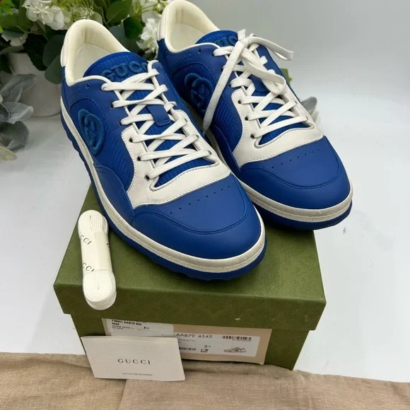 Men's Gucci Mac 80 low top sneakers size 8.5 fits 9.5 US made in Italy