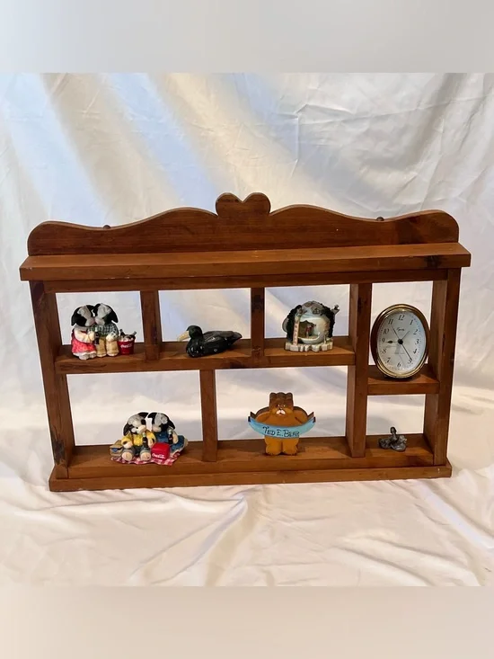 Vintage Wooden Heart Display Shelf