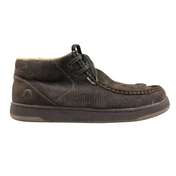 Airwalk Men's Size 13 Brown Corduroy Closed Toe Faux Sherpa Lined Chukka Boots