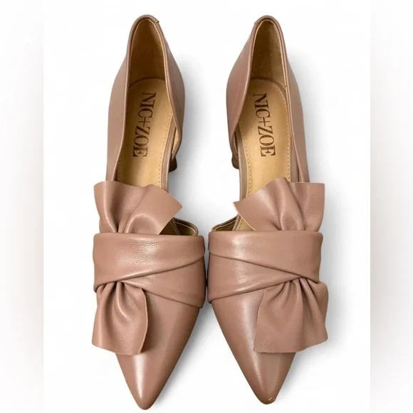 Nic+Zoe Womens Valentina Ruffle Closed Toe‎ D-orsay leather Pump Deep Blush 6M