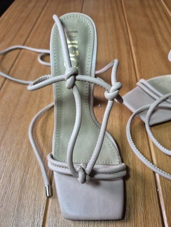 Ego 'Fiat' Nude Strappy Sandals - Size 6 (UK 4)