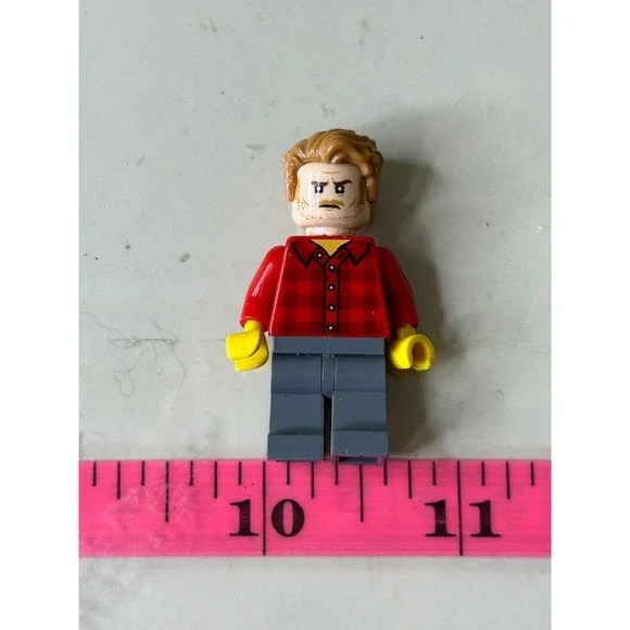 LEGO Minifigure Red Plaid Flannel‎ Shirt Ginger Beard Mustache Gray Legs