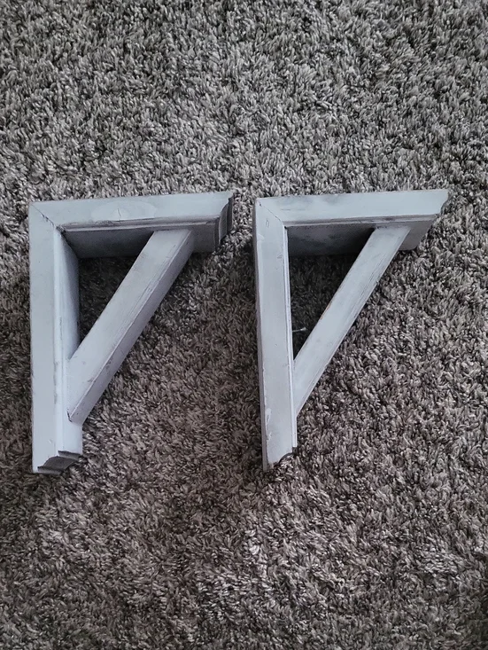 Gray Wash  Decorative Wall Shelf Brackets - Pair