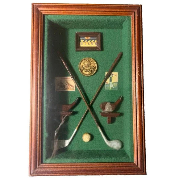 Vintage Golfer Shadow Box Wall Art