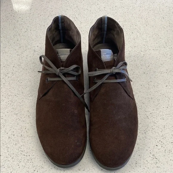 Salvatore Ferragamo Brown Chukka Boots Suede Leather