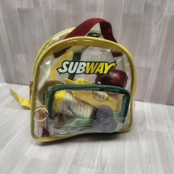 Subway Toy Food Childs Zip Backpack 24 Pieces Plastic Pretend Play Sandwich Bag