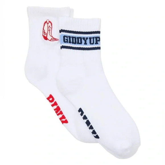 PINK Victoria's Secret “Giddy Up” 2 Pack Quarter Socks- NWT