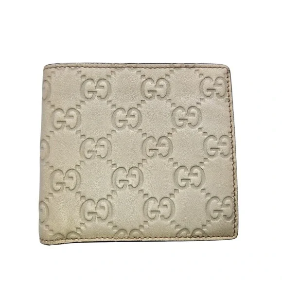 Gucci Guccissima Leather Bifold Wallet Beige Monogram 146223-0416 Mens