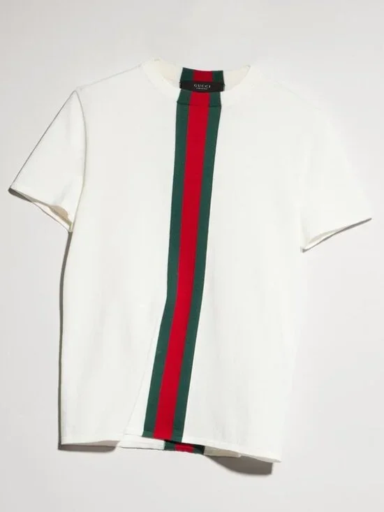 Gucci Knit Cotton T-Shirt With Web Detail Tag Size L Men