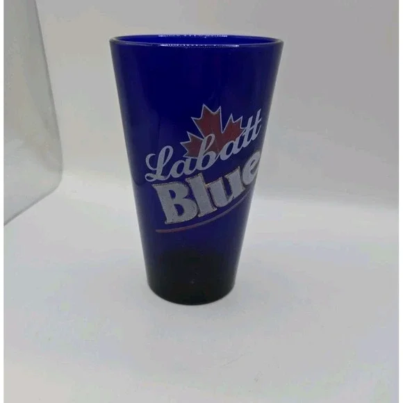 GLASS CANADIAN LABATT BLUE COBALT BEER GLASS TUMBLER Beer