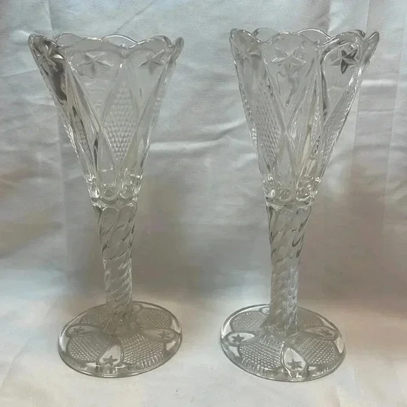 Vintage Celestial Star Crystal Goblets Glasses