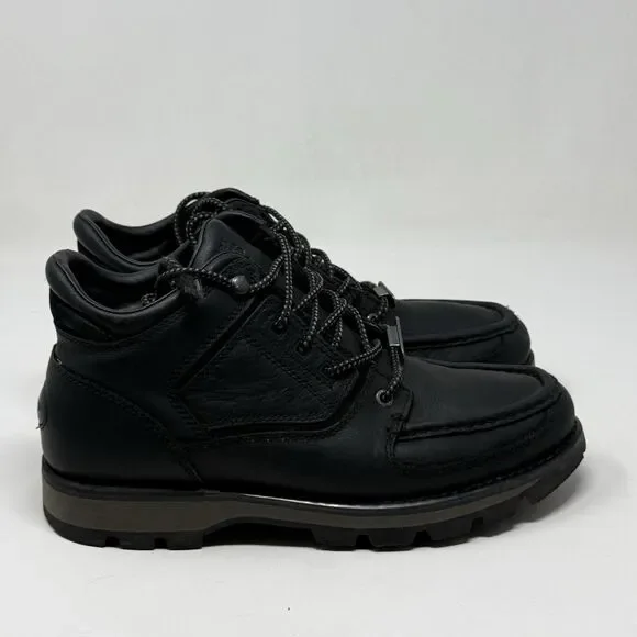 Rockport XCS Waterproof Chukka Boots Mens 8 W Wide Black Leather Preppy Gorpcore