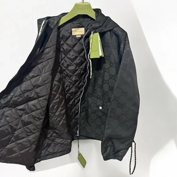 NWT Gucci Off The Grid hooded jacket size 50 Black on Black