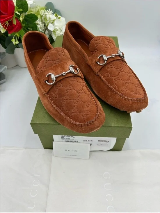 Men’s Gucci JORDY horse bit suede loafer size 12 it’s 12.5 US made in Italy