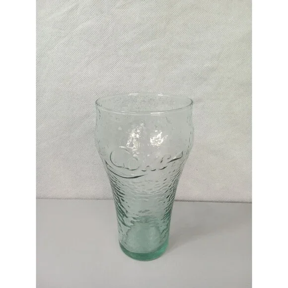 Vintage‎ 16 oz Coca-Cola Glass Pebbled Dimpled Textured Georgia Green COKE