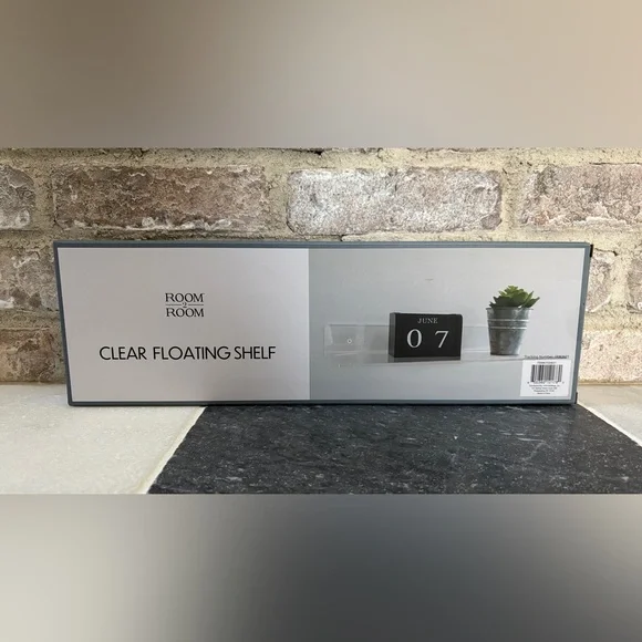 Room 2 Room Clear Floating Shelf 15.75 x 4.84 x 2.25”