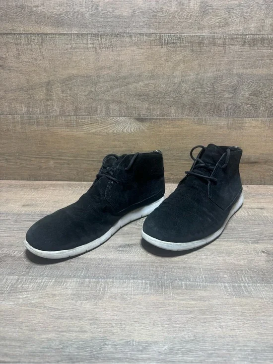 UGG Black Suede Chukka Boots with White Sole