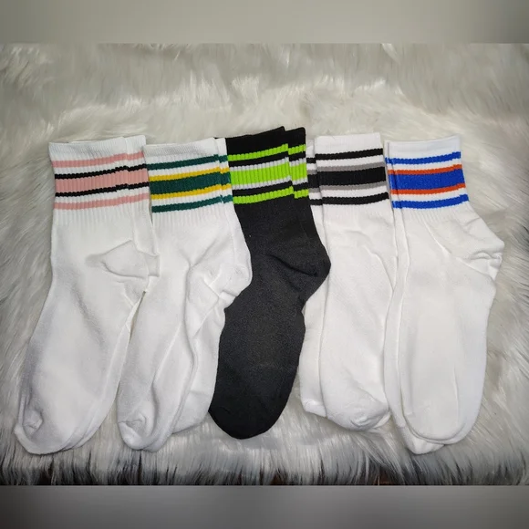 🍉5 For $25* Women's Striped Crew Socks