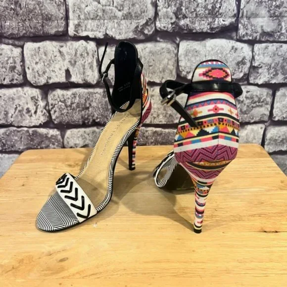 Chinese Laundry Multicolored Open Toe High Heels Size 8.5