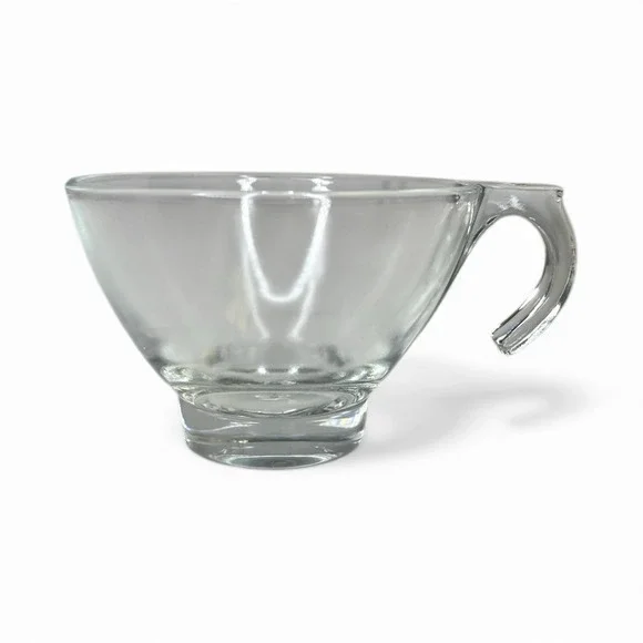 ORCHARD CRYSTAL EMBASSY HOOKED CUP CLEAR GLASS MCM Coffee Cup‎ Vtg Multi Avail