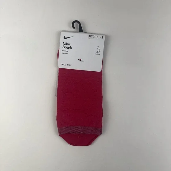 New Womens Nike Spark Lightweight Pink Running No Show Socks Size 11.5-13