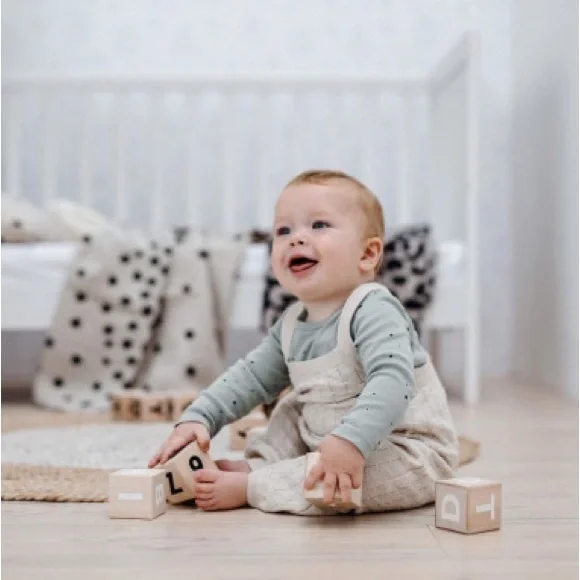 OOH NOO -Wooden Alphabet Blocks in White