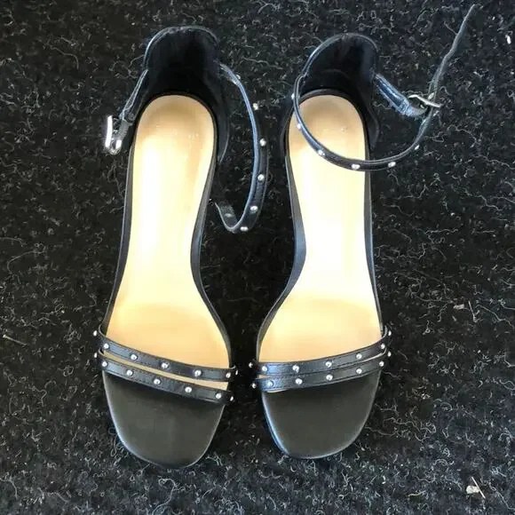 A New Day Strappy Black Studded High Heels