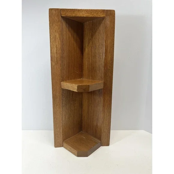 Vintage Maple 3 Shelf Corner Display Unit