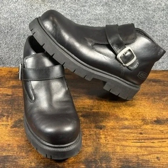 VTG Skechers Chunky Platform Oxford Monk Strap Buckle Y2K Boots Grunge Biker‎ 12