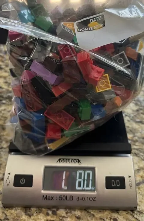 LEGO 1.5 Pounds Basic Bricks Blocks Sizes 2X lot mix colors 3001 3002 3006 3003