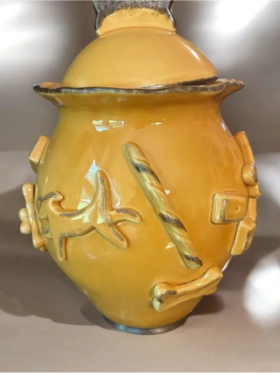 🐶 Carmel Ceramica Artisan Dog Treat Jar - Whimsical 
