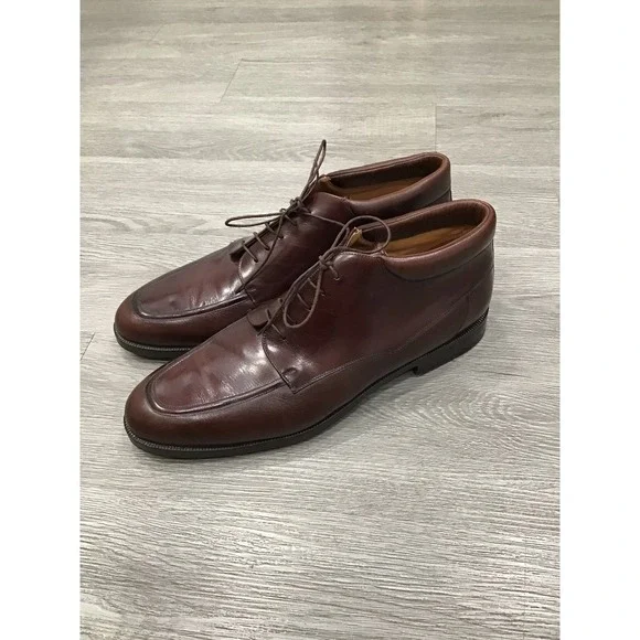 Mezlan‎ Enzo Brown Leather Chukka Boots Men's 13 Apron Toe Lace Up Dress Shoes