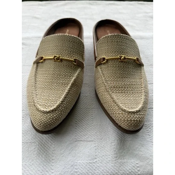 Aerosoles Erik Women Shoes Sz 10M Mules Natural Office Resort Preppy