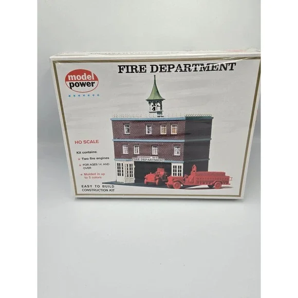 Model Power HO Scale Fire Department Construction Kit with‎ 2 Fire Engines