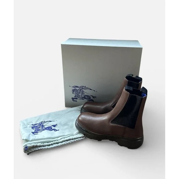 Burberry Creeper Chelsea Boots Walnut 40.5 EU / 7.5 US‎ Men's Leather MSRP $1290