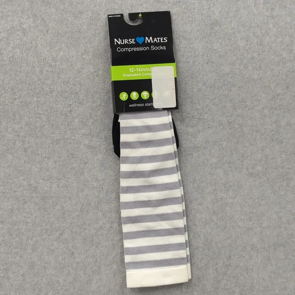 Nurse Mates compression socks 12-14mmHg 9-11 Stripe Black