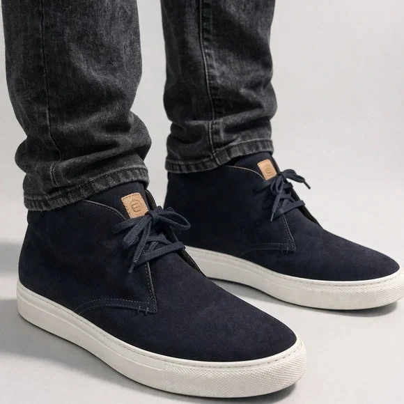 Greats Royale Chukka Navy Blue Suede Mid Top Sneaker Men's 11.5‎ Made in Italy
