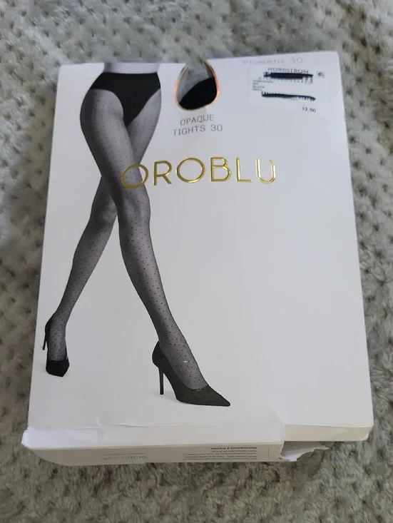 Nwt OROBLU Black Opaque Polka‎ Dot Tights Small
